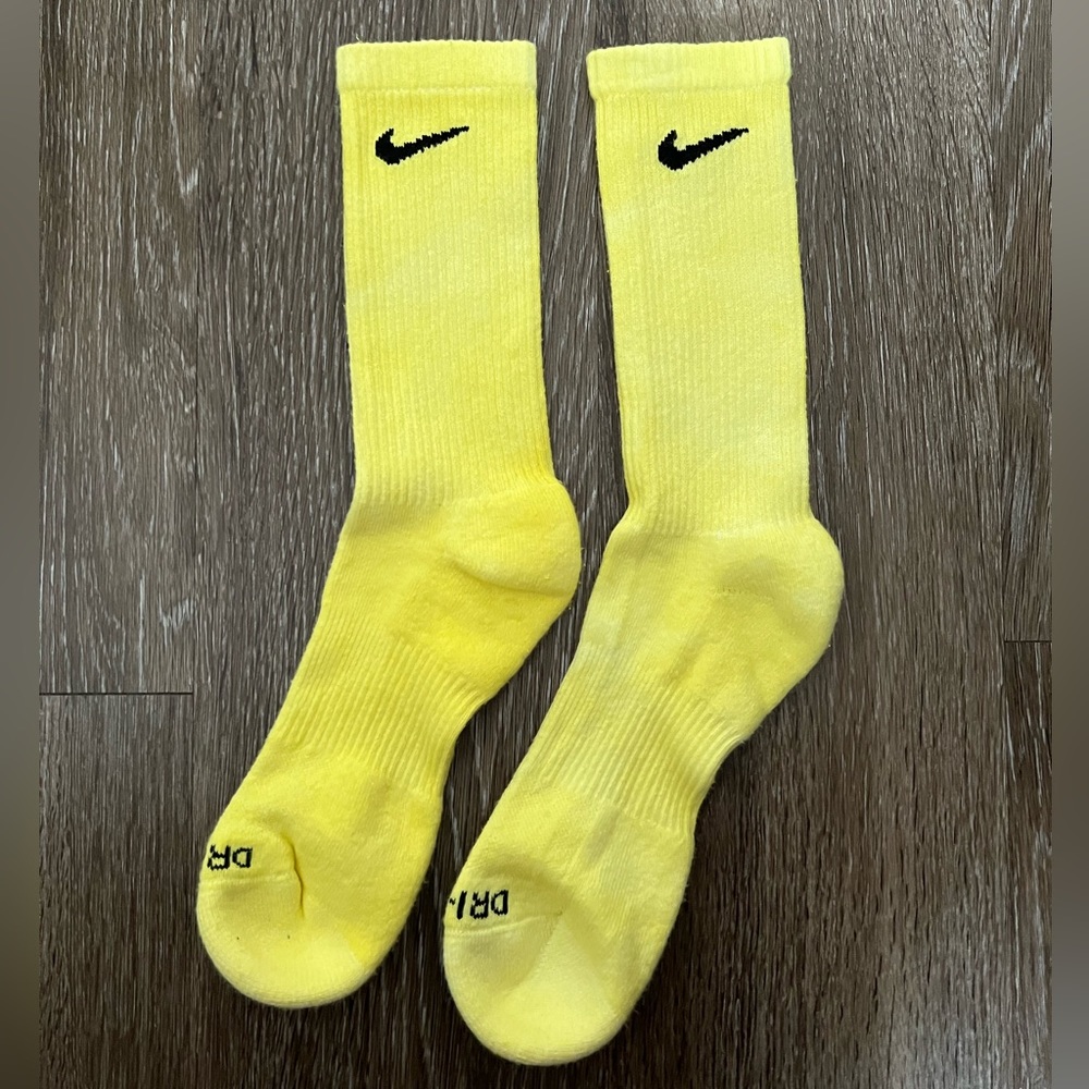 Nike Yellow Tie Dye Dri-Fit Socks